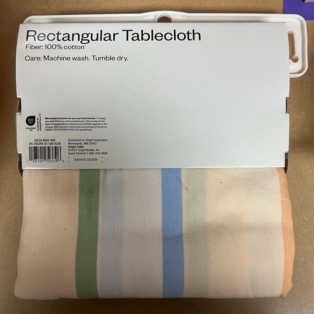 Room Essentials Striped Rectangular Tablecloth - Picture 3 of 3